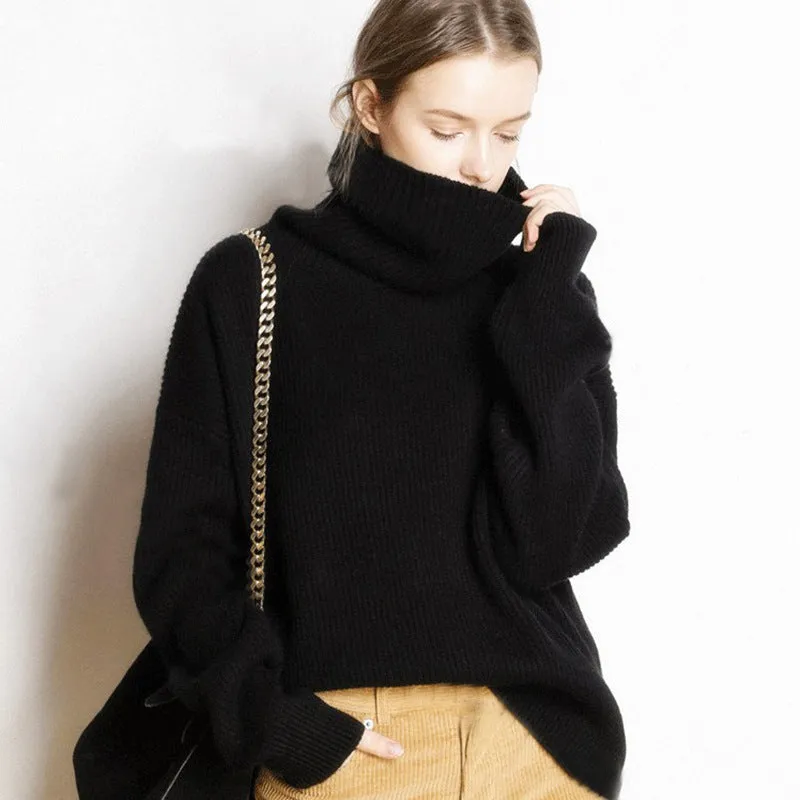 turtleneck short knitted sweater