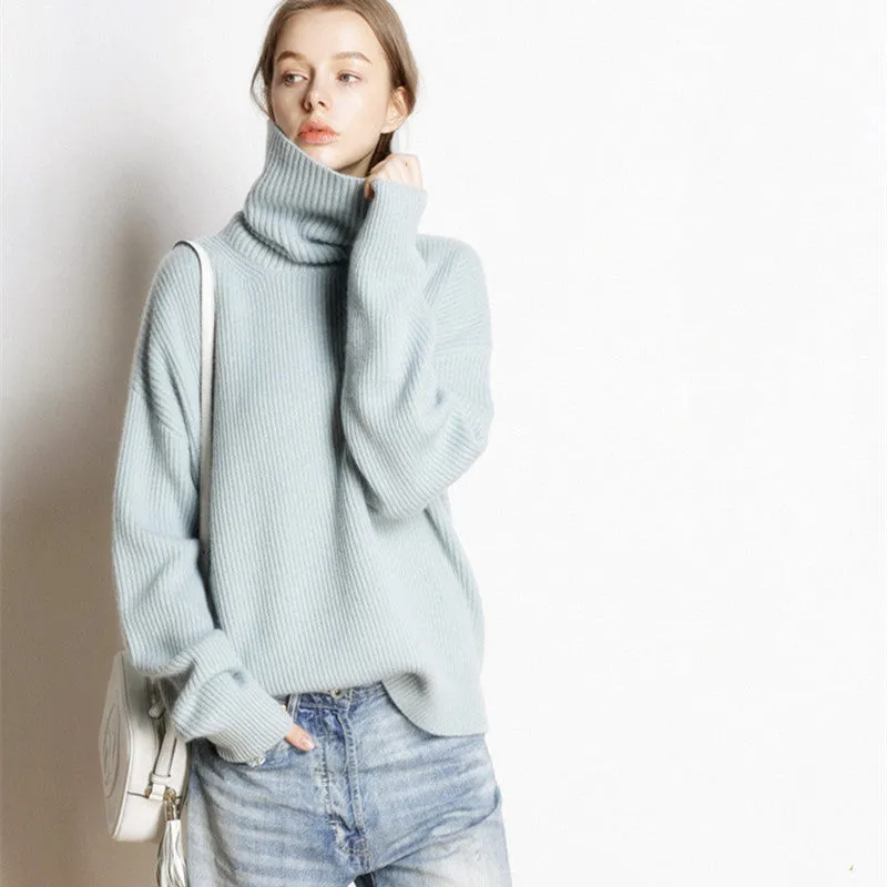 turtleneck short knitted sweater