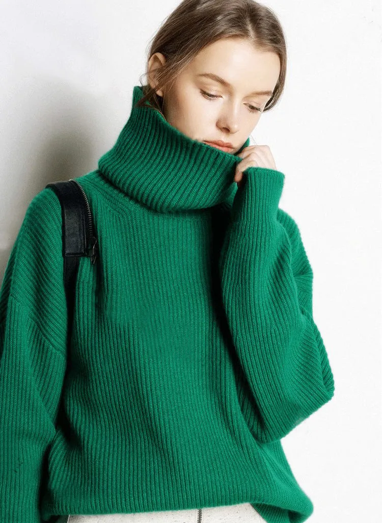 turtleneck short knitted sweater