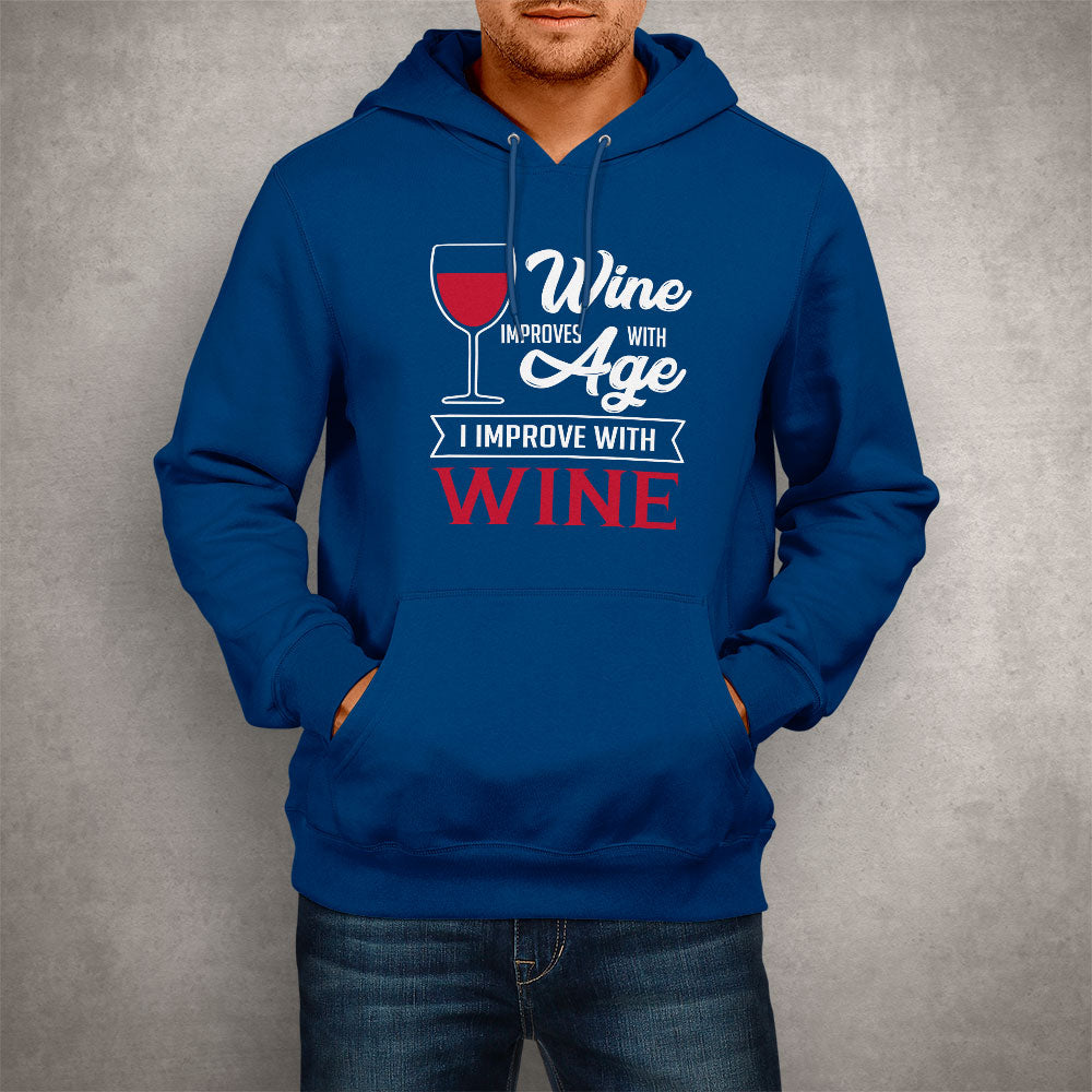 Unisex Hoodie Wine Improves With Age