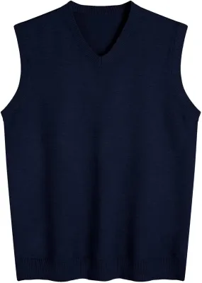 V-neck Sweater Vest- Navy