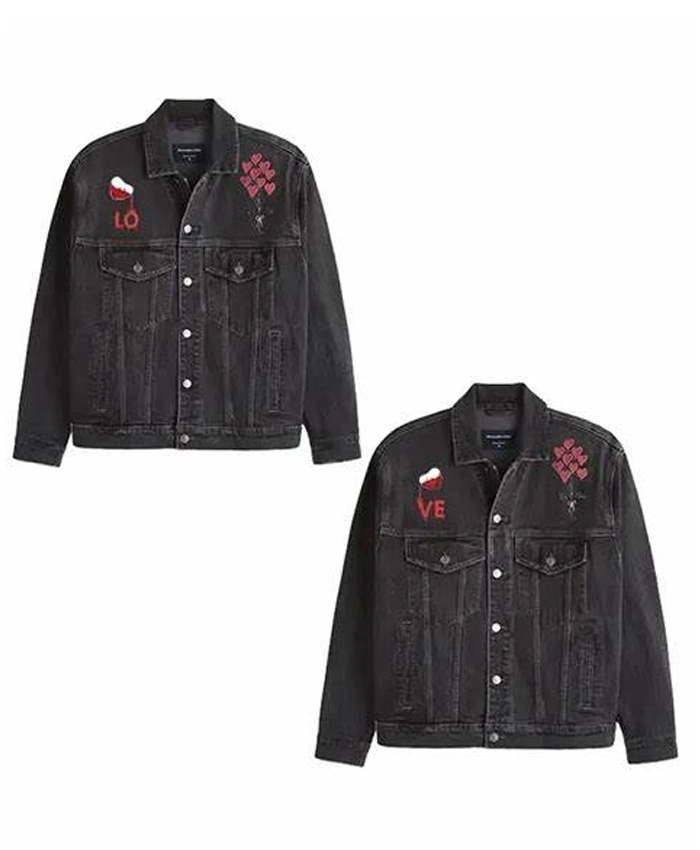 Valentine Day Couple Black Trucker Jackets - William Jacket