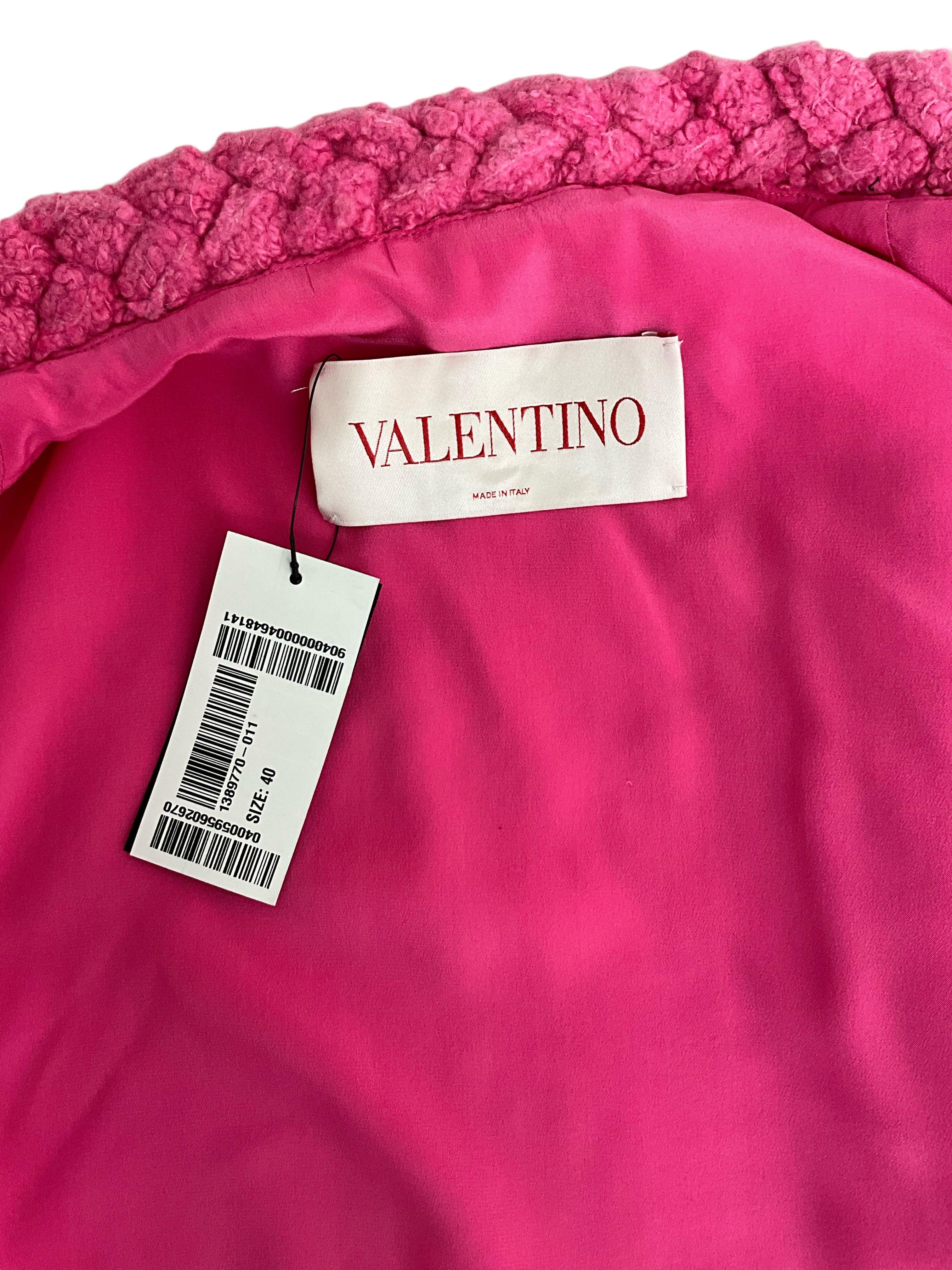 Valentino Round Neck Silk Wool Jacket Size S