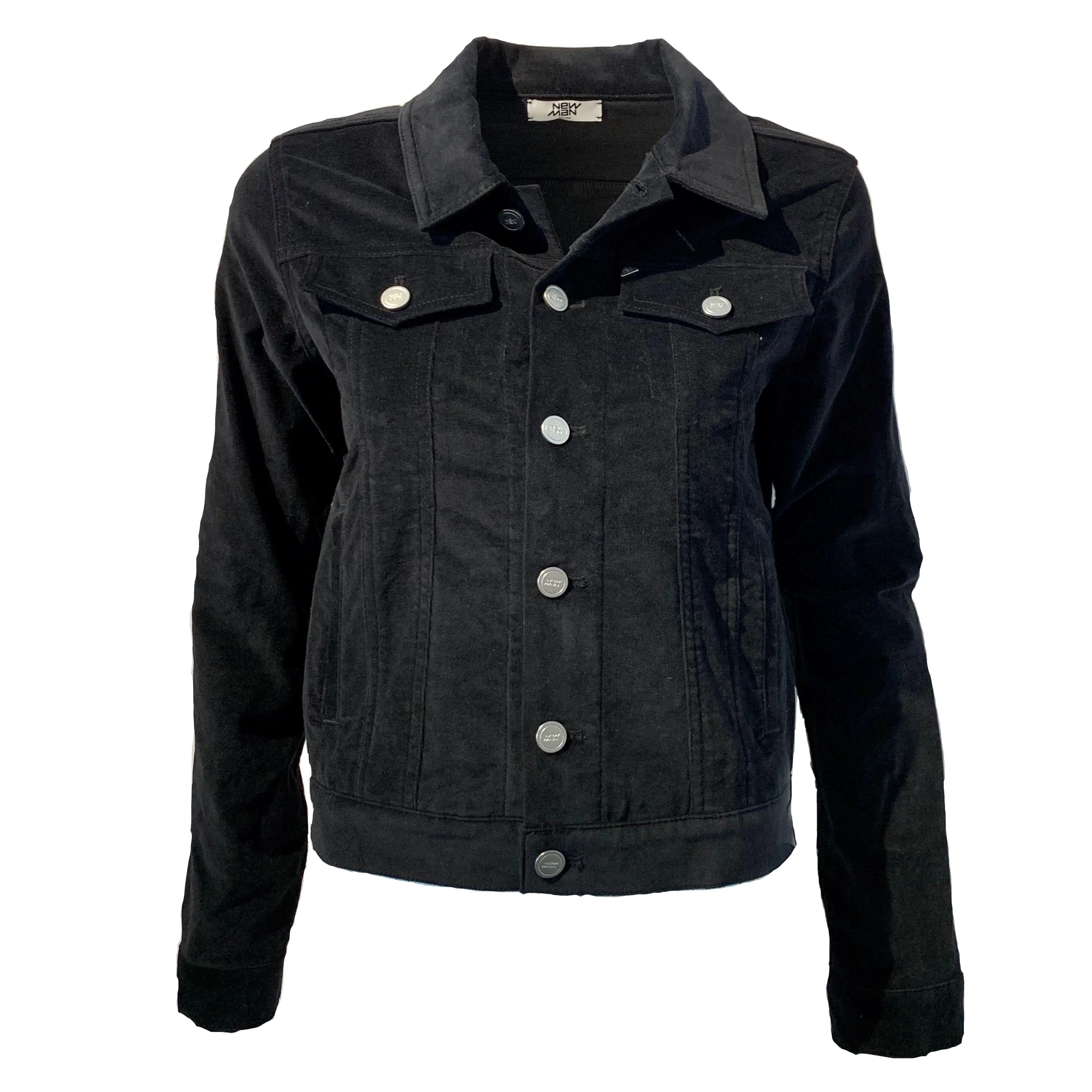 VELVET DENIM JACKET BLACK