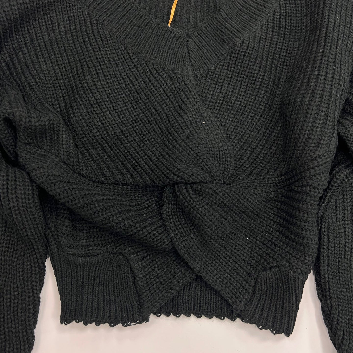 Women's V-neck Knit Sweater Twist Knot