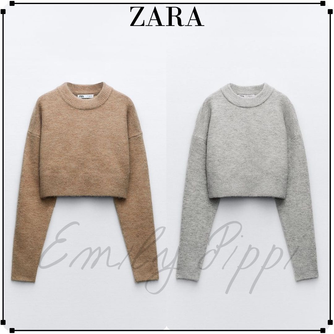 ZARA  |CROPPED KNIT SWEATER