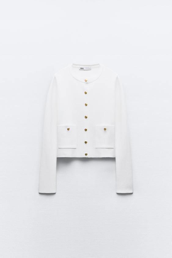 ZARA  |GOLDEN BUTTON KNIT CARDIGAN