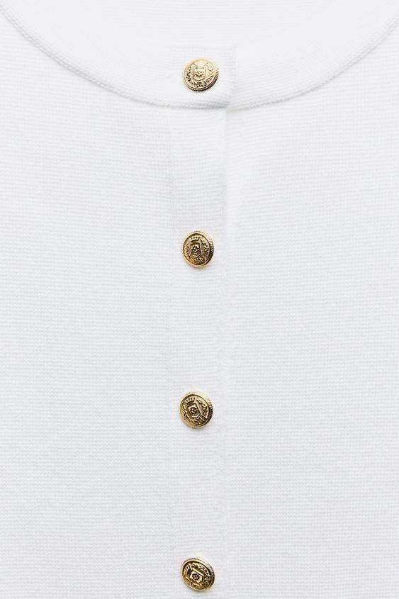 ZARA  |GOLDEN BUTTON KNIT CARDIGAN