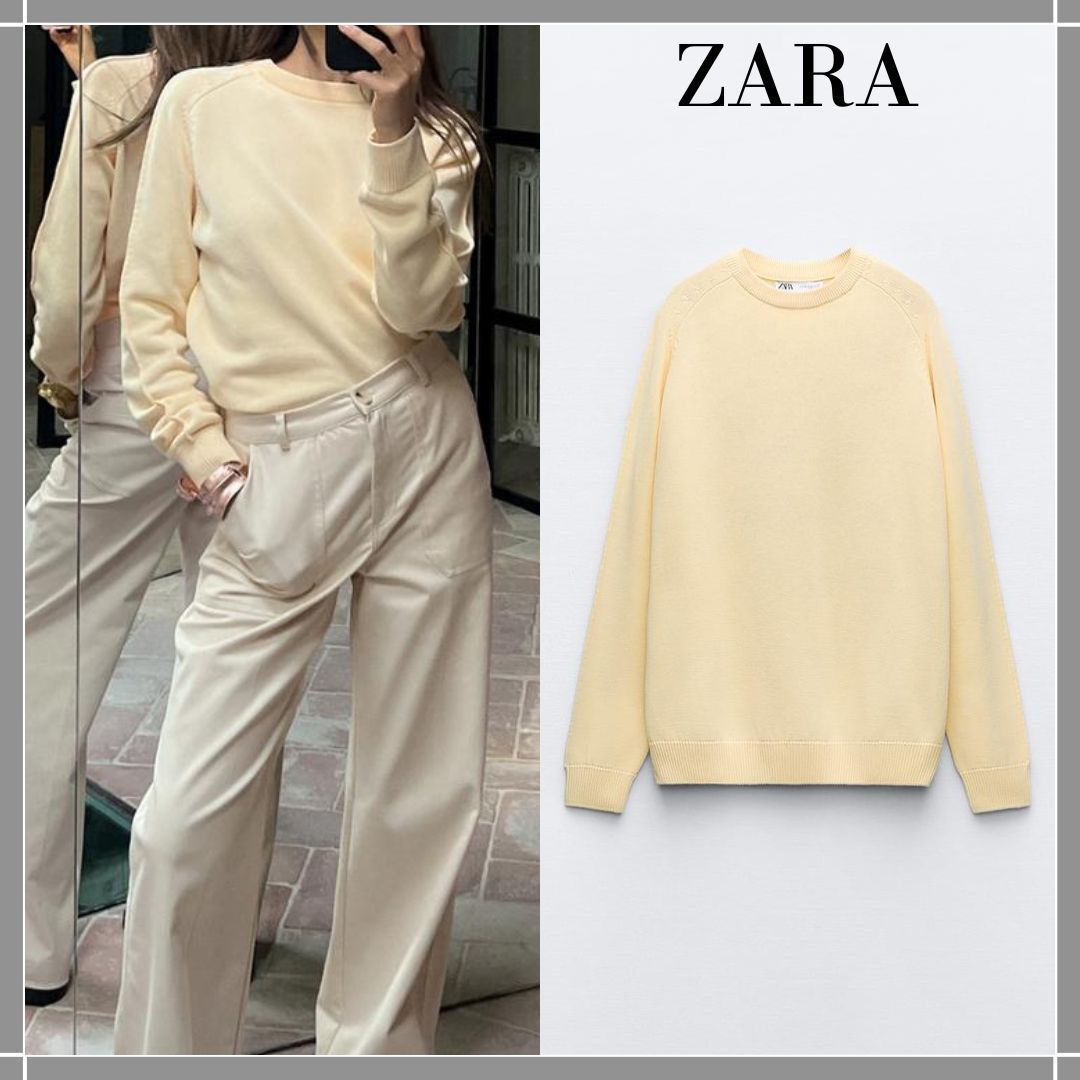 ZARA  |KNIT COTTON SWEATER