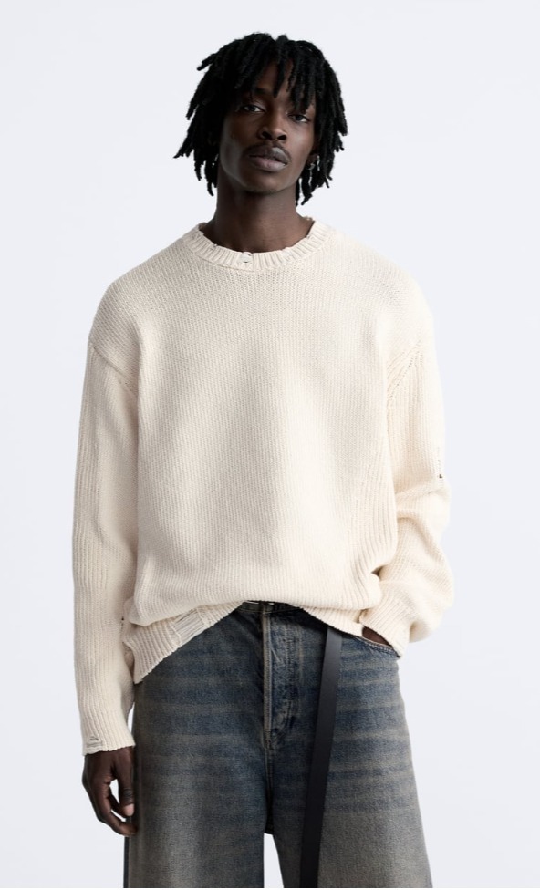 ZARA  |RIPPED EFFECT SWEATER