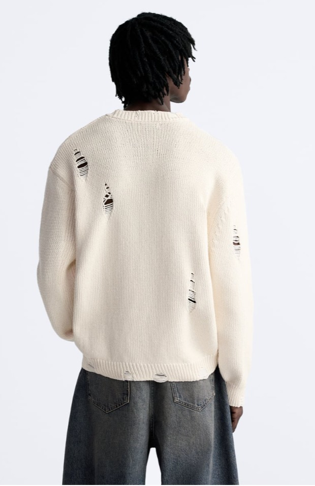 ZARA  |RIPPED EFFECT SWEATER