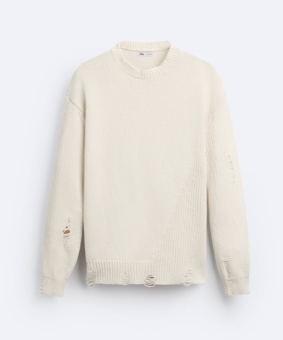 ZARA  |RIPPED EFFECT SWEATER