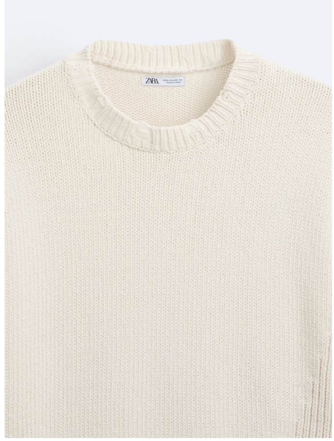 ZARA  |RIPPED EFFECT SWEATER